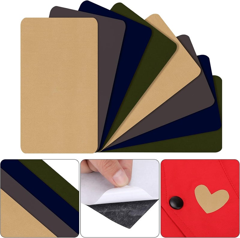 WILLBOND 8 Pieces Nylon Repair Patch Self-Adhesive Waterproof Lightweight Repair Patch for Clothing Down Jacket Tent Cloth Bag(Dark Blue, Dark Gray, Khaki, Army Green) - Image 3